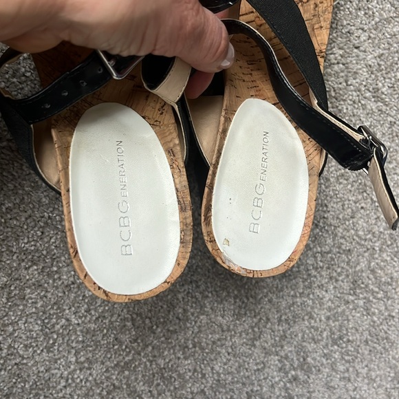 Size 7 US 37 EU, black white with cork heel 4”. In over all good shape! - Picture 9 of 10